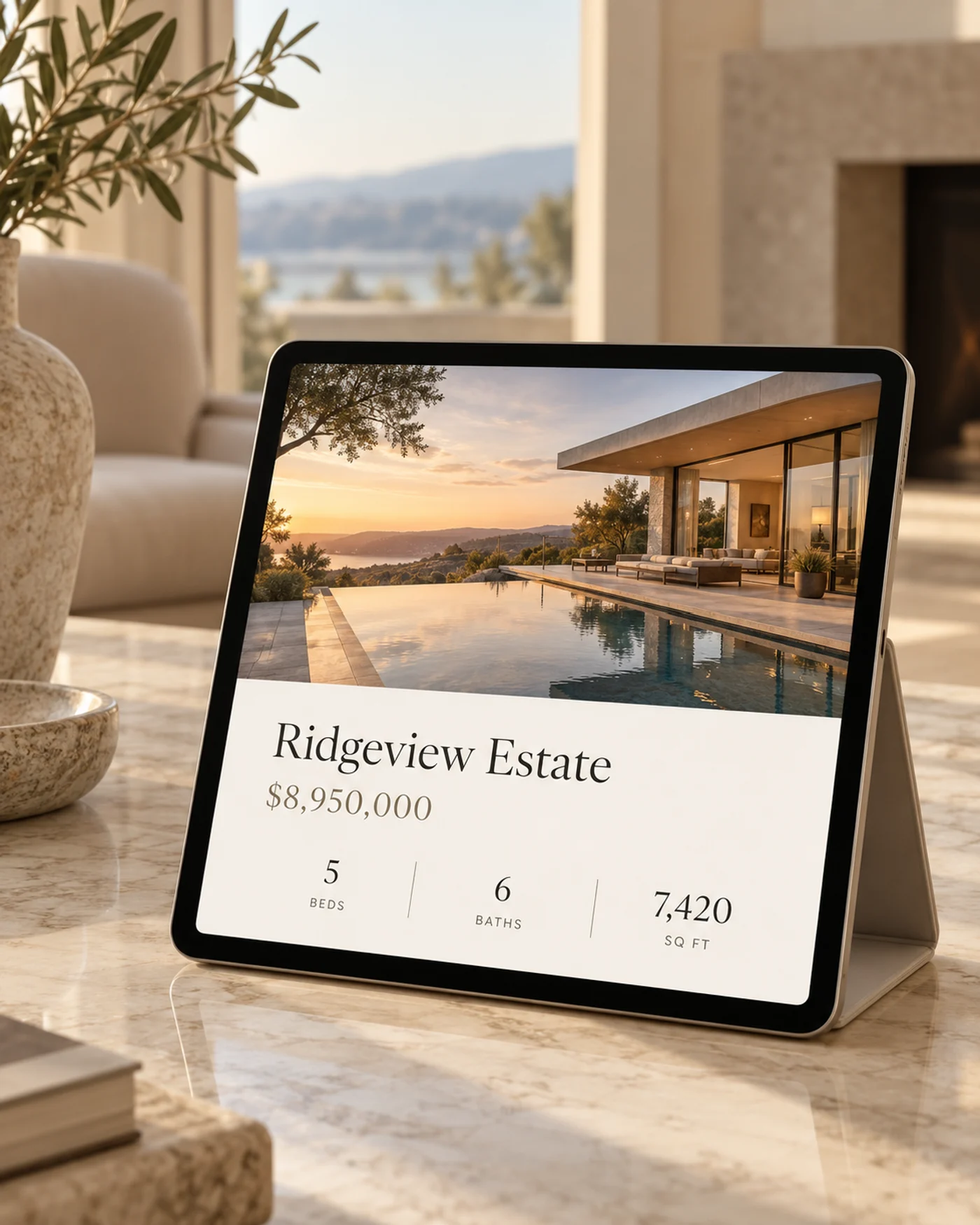 A luxury listing page with an editorial layout