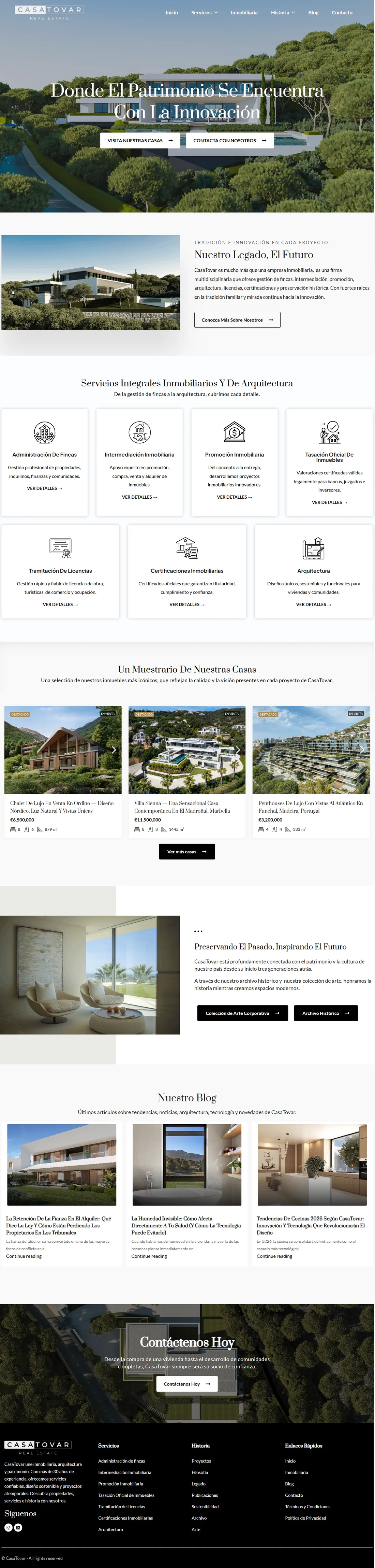 CasaTovar, full homepage