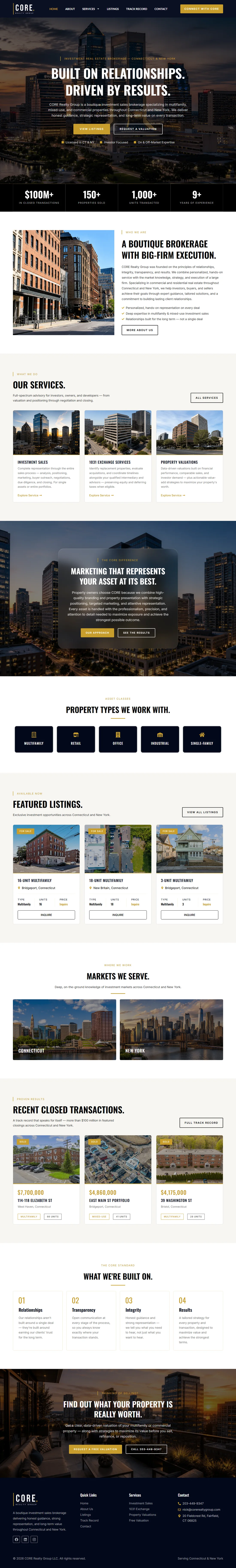 CORE Realty Group, full homepage