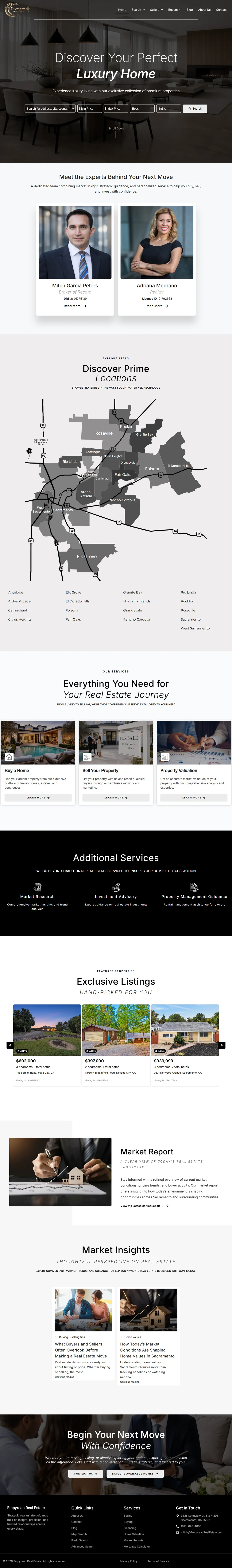 Empyrean Real Estate & Mortgage, full homepage