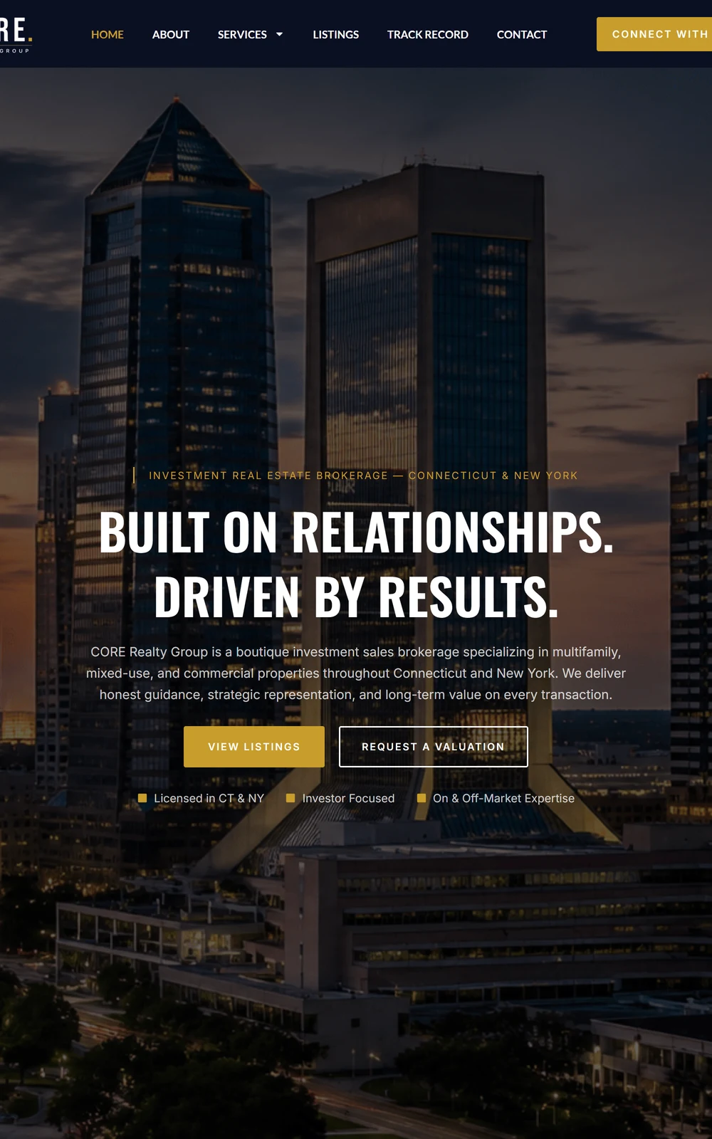 Core Realty Group, homepage