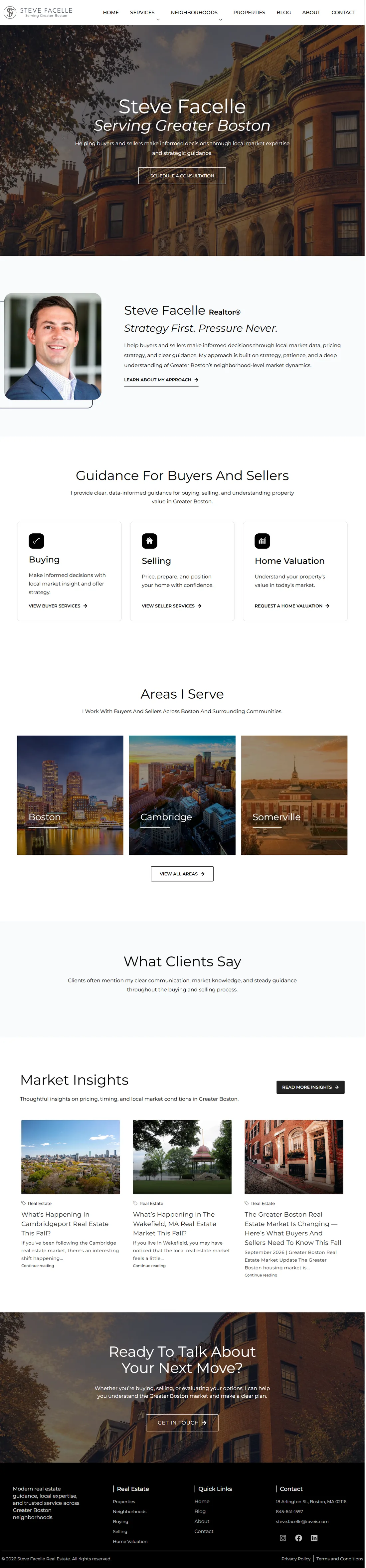 Steve Facelle Real Estate, full homepage