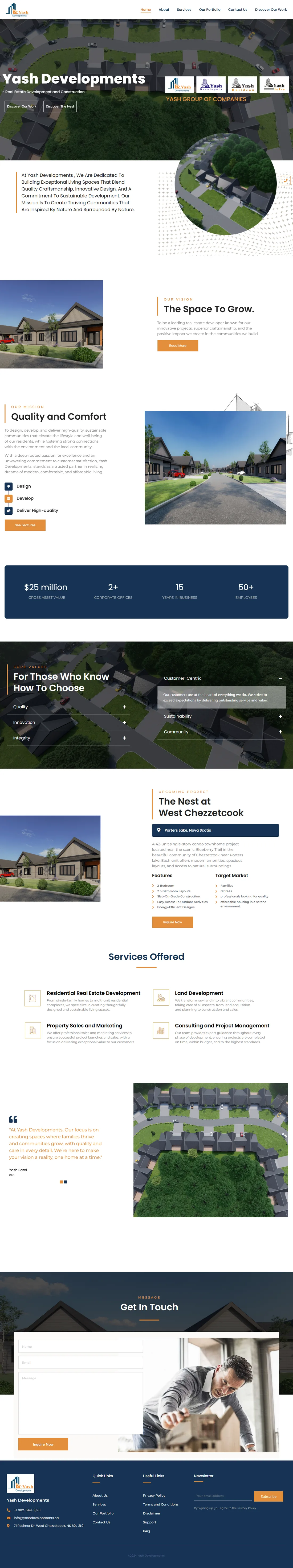 Yash Developments, full homepage