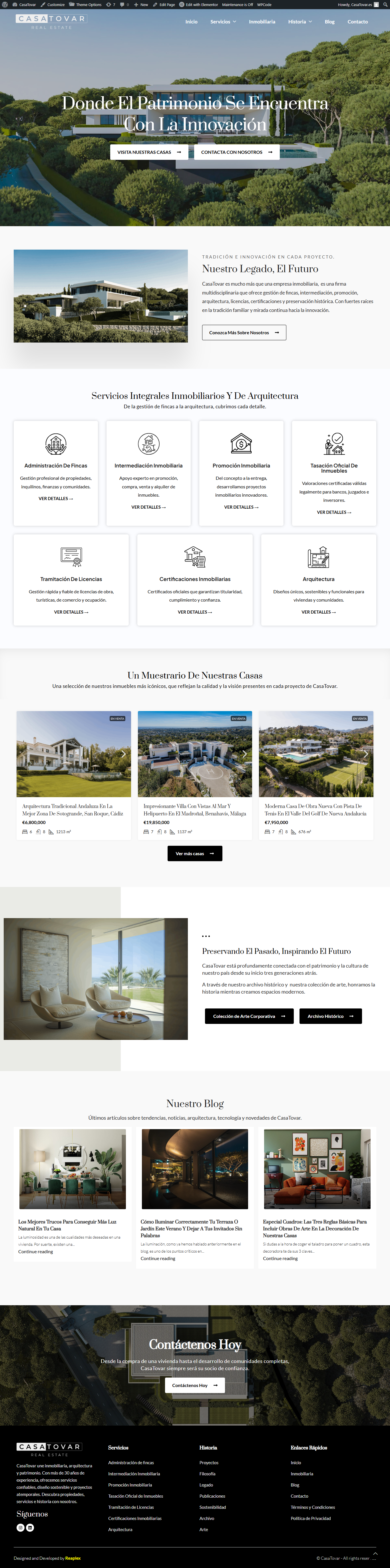 luxury real estate website for Spanish property agency