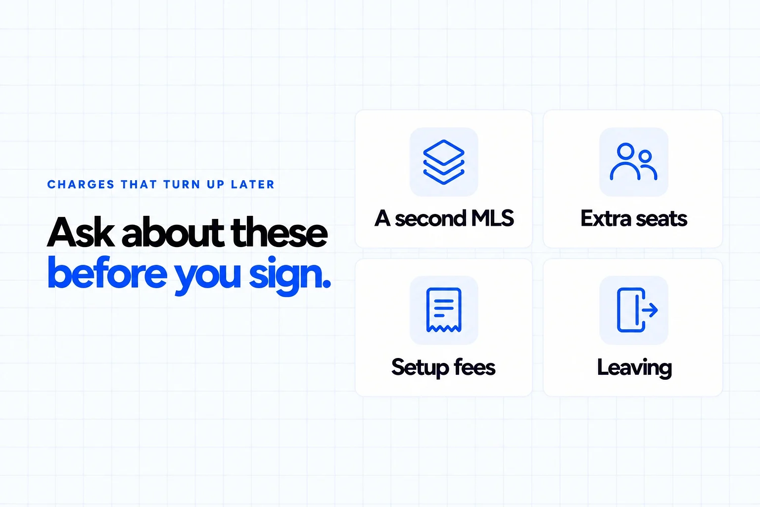 IDX website charges that turn up later: a second MLS, extra seats, setup fees and the cost of leaving